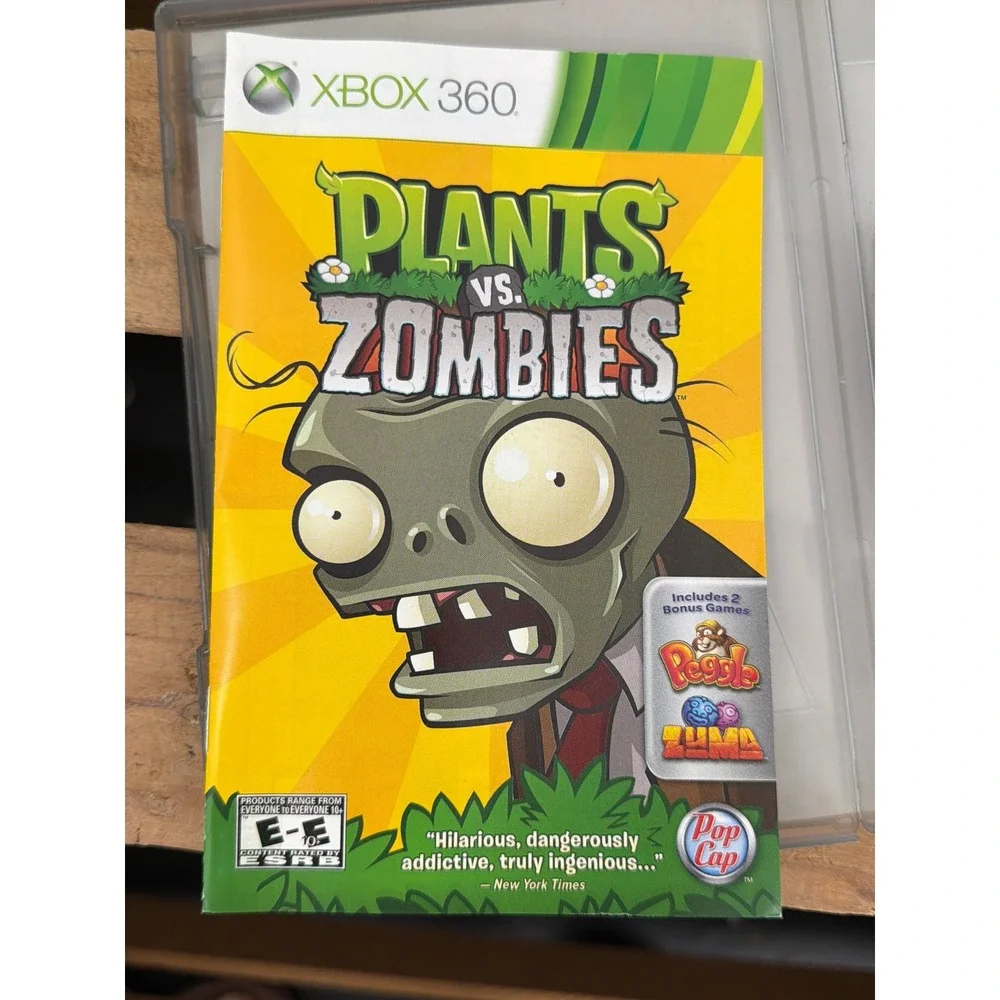 Xbox 360 Game Bundle Plants vs Zombies Peggle Zuma and Mortal Kombat Disc